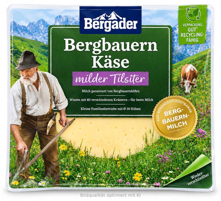 Bergader Bergbauern Käse milder Tilsiter in Scheiben 140g