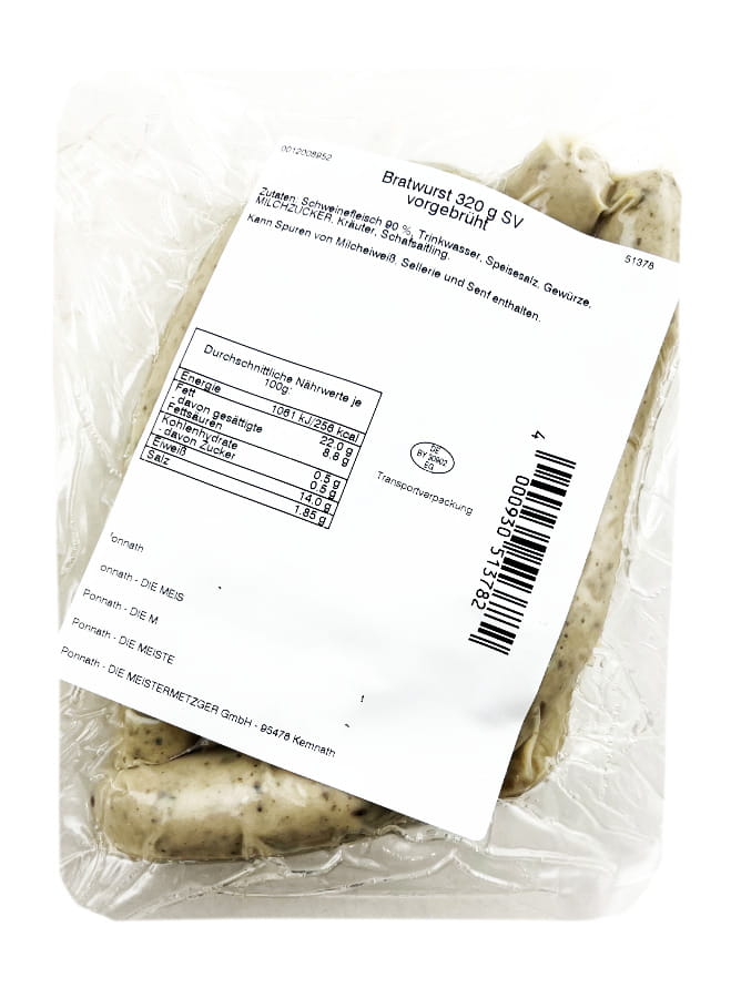 Bratwurst Vorgebrüht 5er 320g