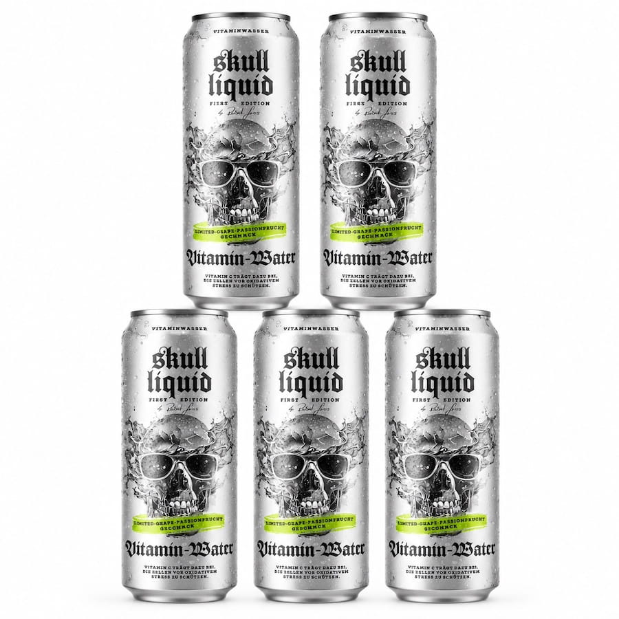 5x skull liquid Vitamin Water Erfrischungsgetränk 568ml Kopie