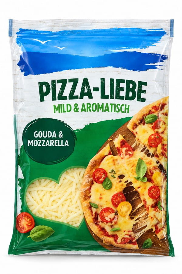 Milram Pizzakäse Gouda und Mozzarella gerieben 150g