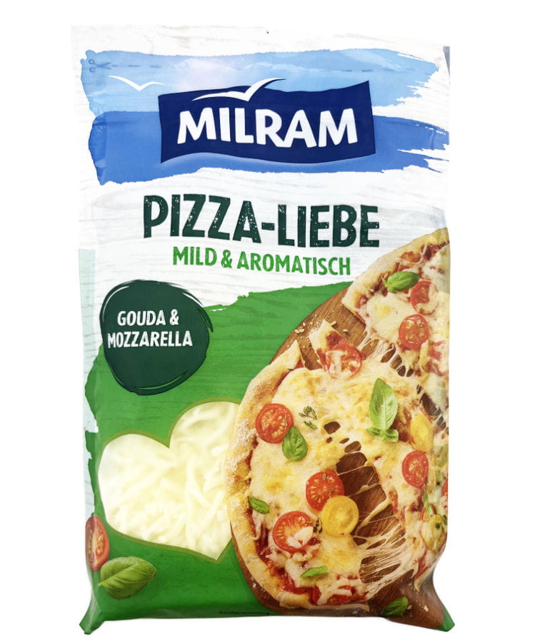 Milram Pizzakäse Gouda und Mozzarella gerieben 150g