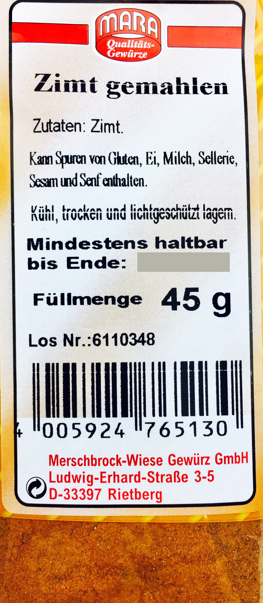 Zimt gemahlen 45g