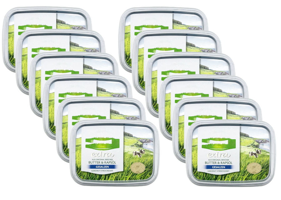 12x Original Irische Butter mit Rapsöl gesalzen XXL Kiste 125g