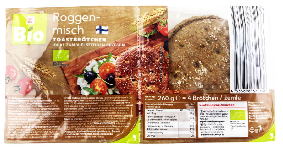 Toastbrötchen Roggenmisch 4er 260g