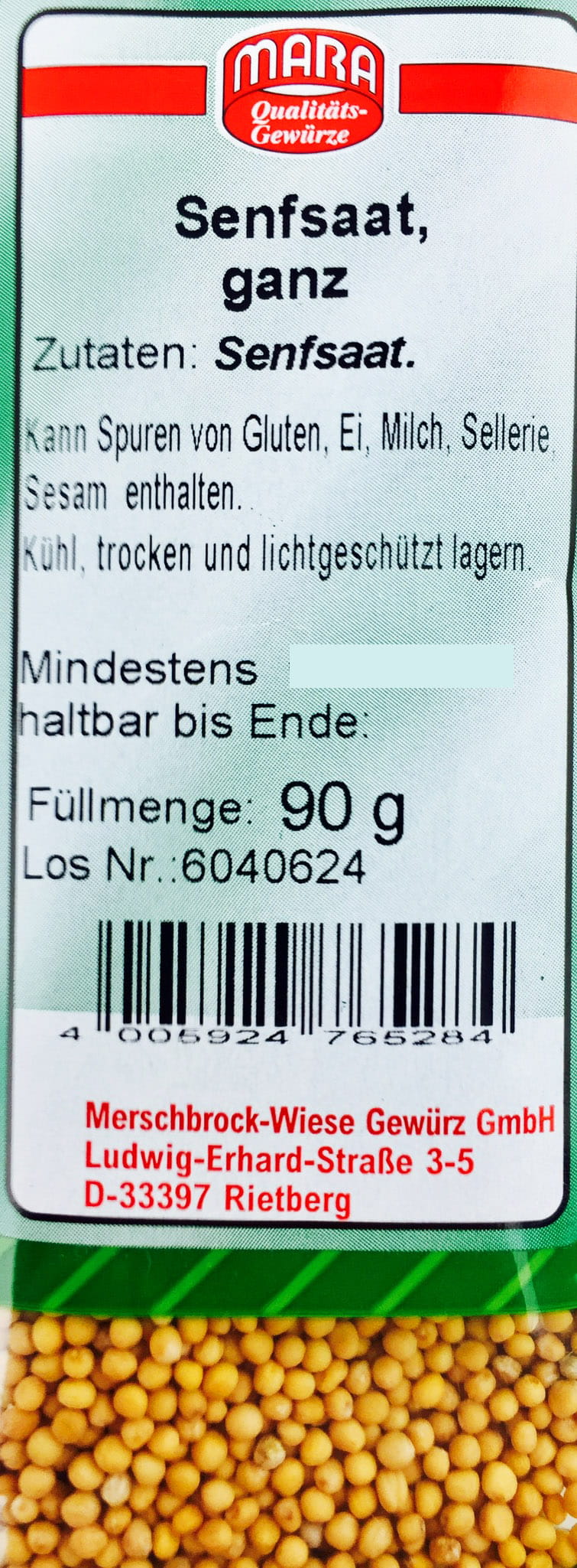 Senfsaat ganz 90g