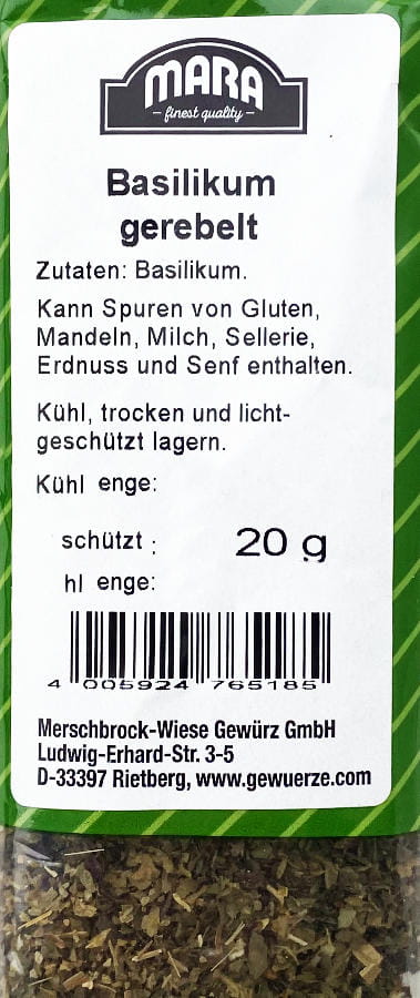 Basilikum gerebelt 20g