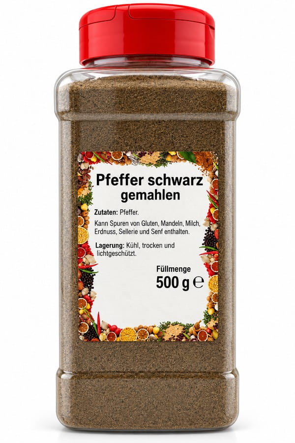 Pfeffer schwarz gemahlen XXL 500g