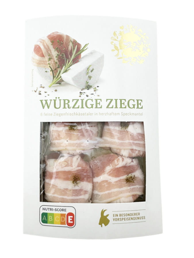Ziegenfrischkäsetaler In Herzhaftem Speckmantel 6er 150g