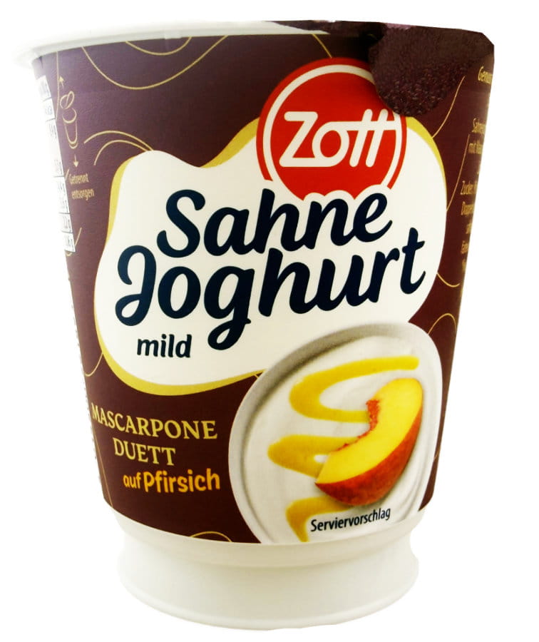Zott Sahne Joghurt Mild Mascarpone Auf Pfirsich 140g