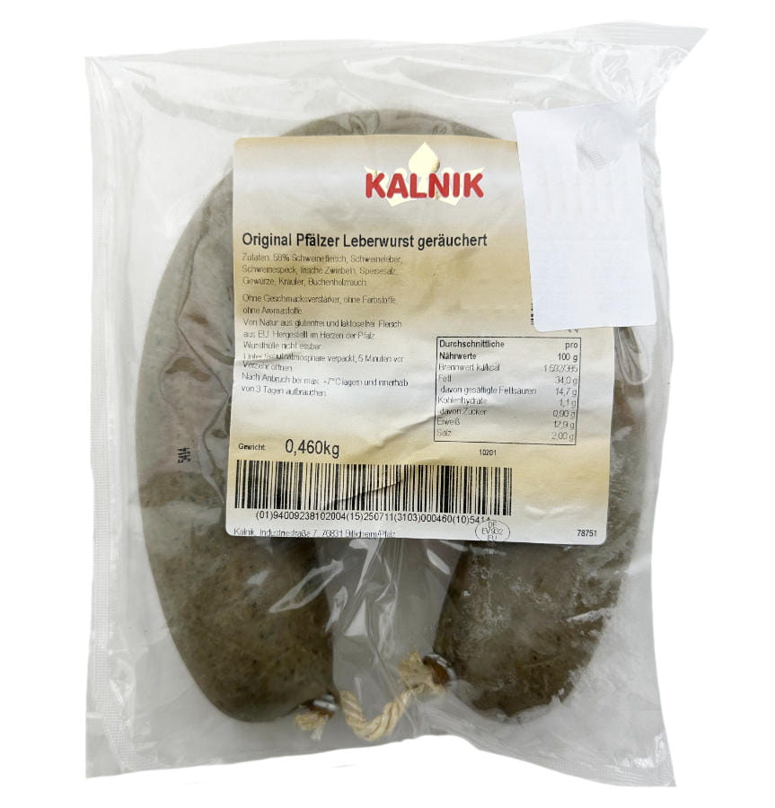 Kalnik original Pfälzer Leberwurst Geräuchert 460g