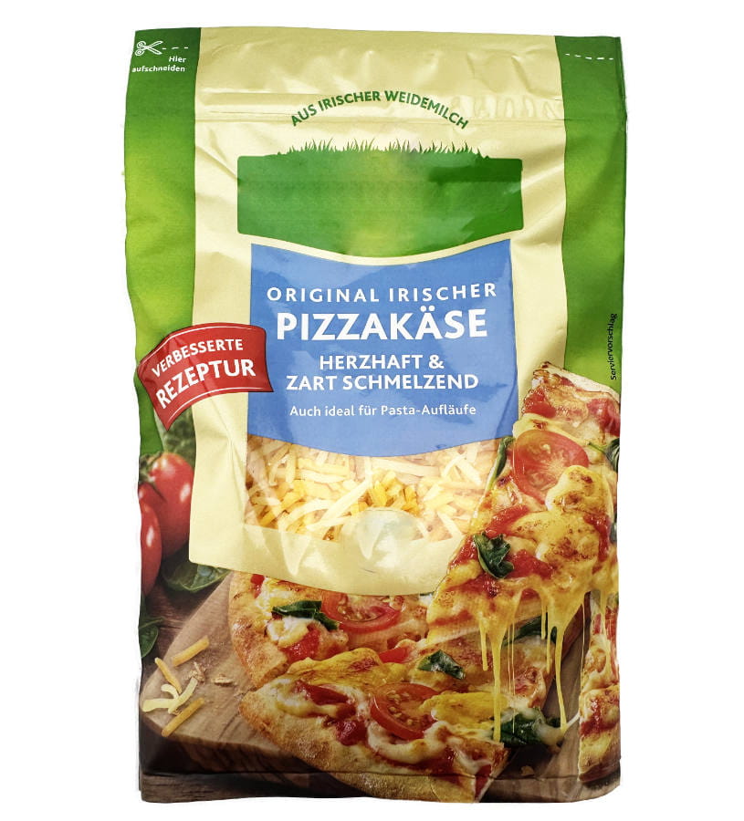 Original irischer Pizzakäse gerieben 150g