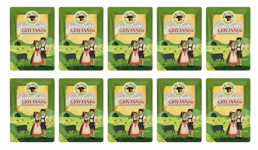 10x Geräucherter Giovanni Mozzarella in Scheiben 1250g  