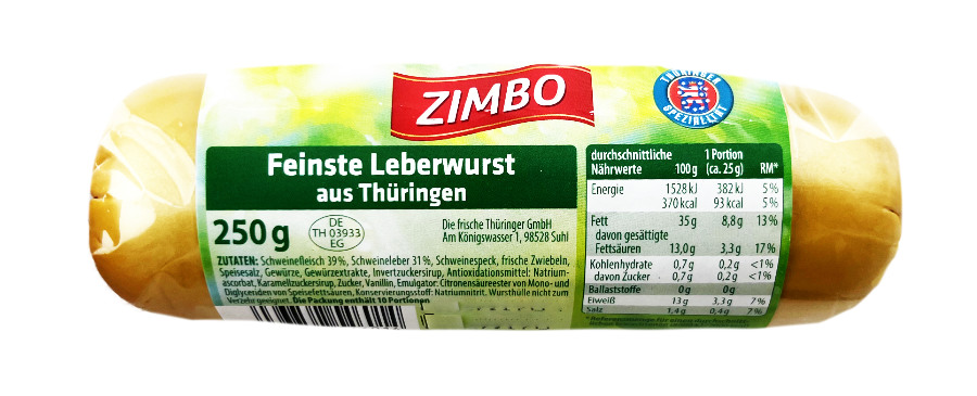 Feinste Leberwurst Aus Thüringen 250g