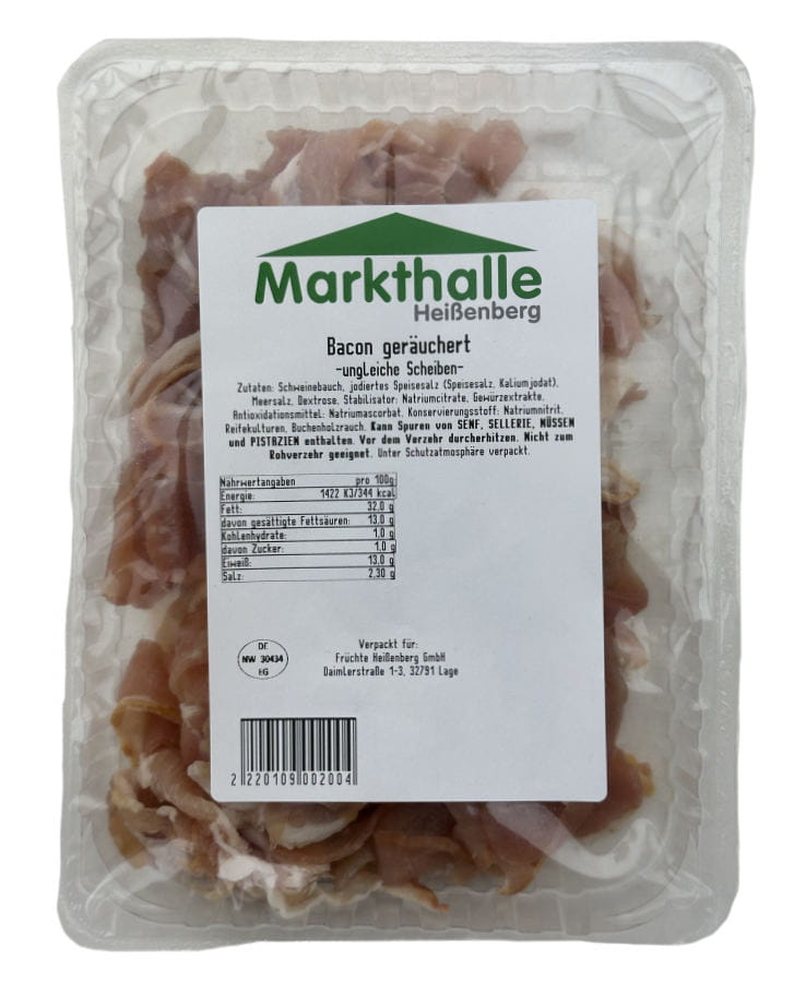 Markthallen Bacon geräuchert ungleiche Scheiben ca 220g  
