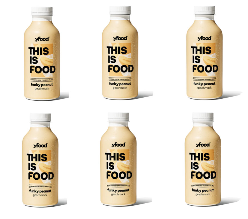 6x yfood Trinkmahlzeit Funky Peanut Geschmack 500ml 