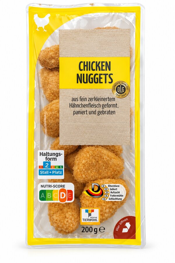 Chickennuggets paniert und gebraten 200g