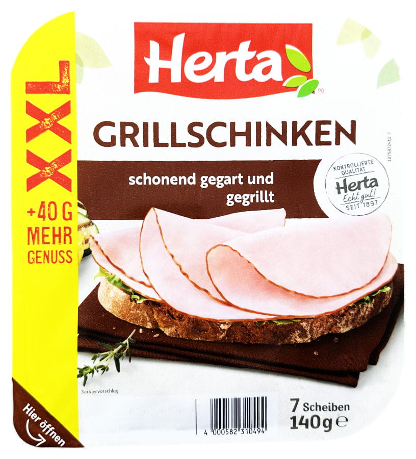 Herta Grillschinken XXL 7 Scheiben 140g
