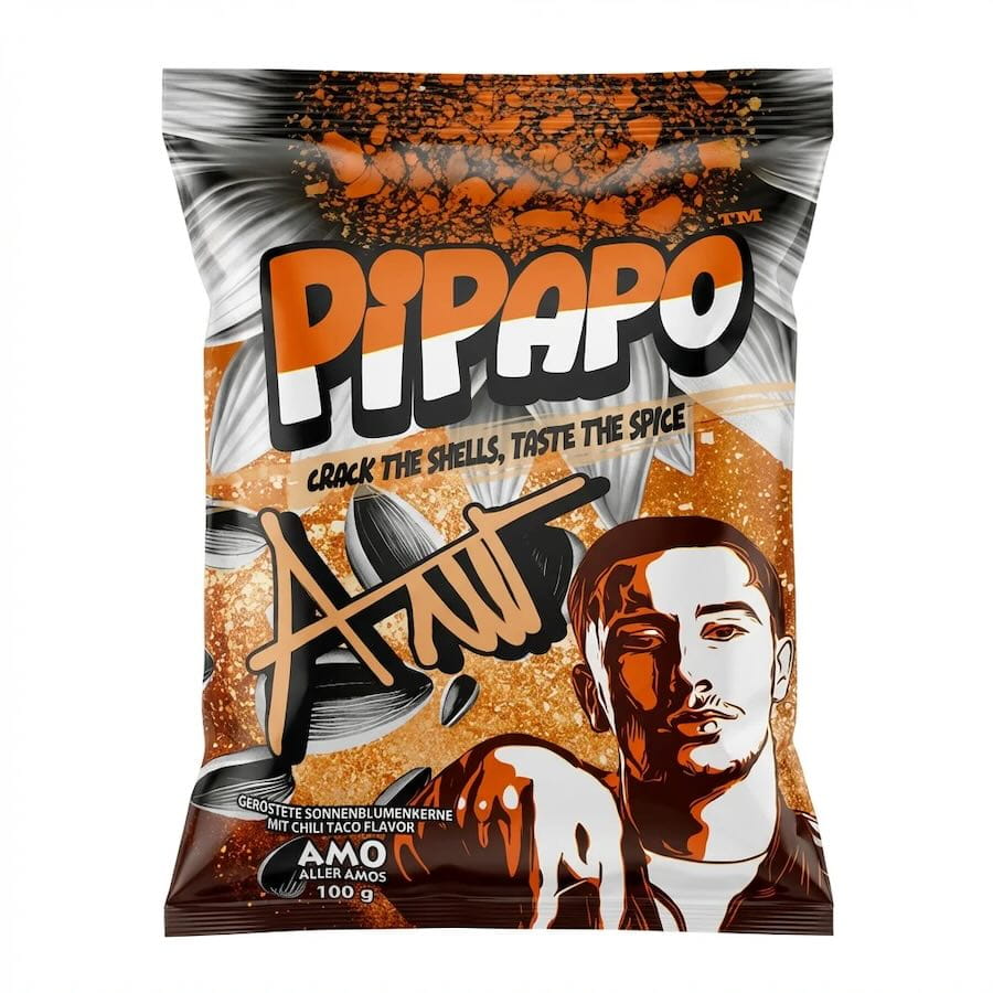 PIPAPO Geröstete Sonnenblumenkerne Mit Chili Taco Geschmack 100g