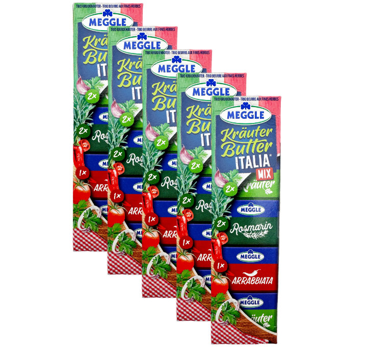 5x Meggle Kräuterbutter Italia Mix 5er 100g 