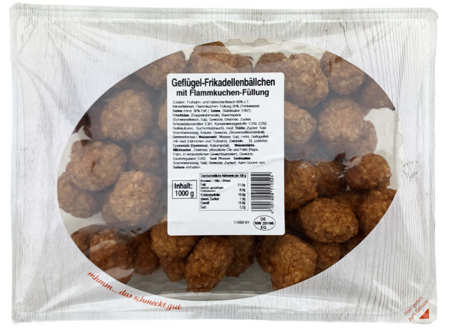 Geflügel Frikadellenbällchen mit Flammkuchen Füllung 1000g
