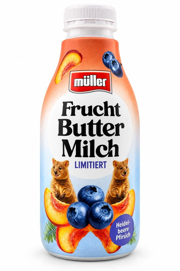 Müller Frucht Buttermilch Heidelbeere Pfirsich 500g