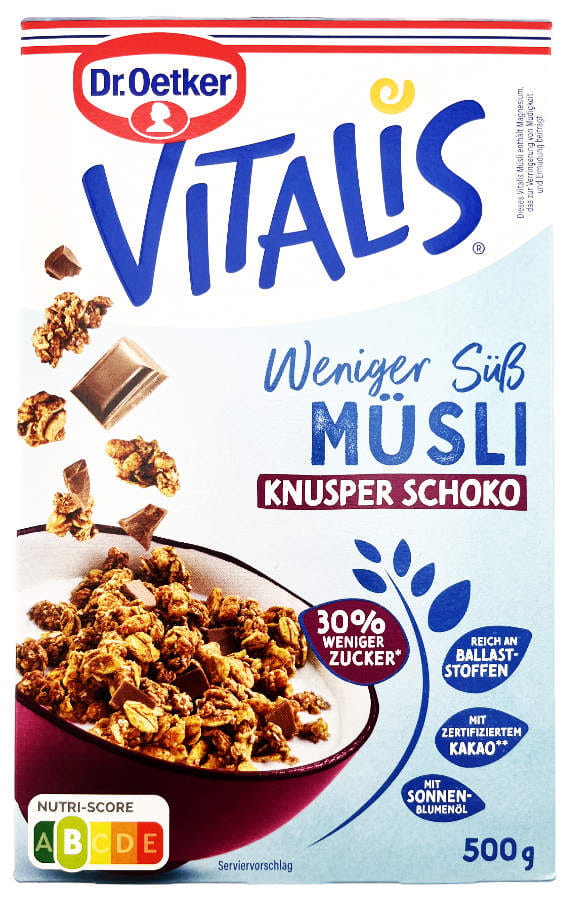 Vitalis Knuspermüsli Knusper Schoko Weniger Süß 500g