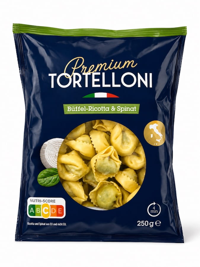 Premium Tortelloni Büffelricotta und Spinat 250g