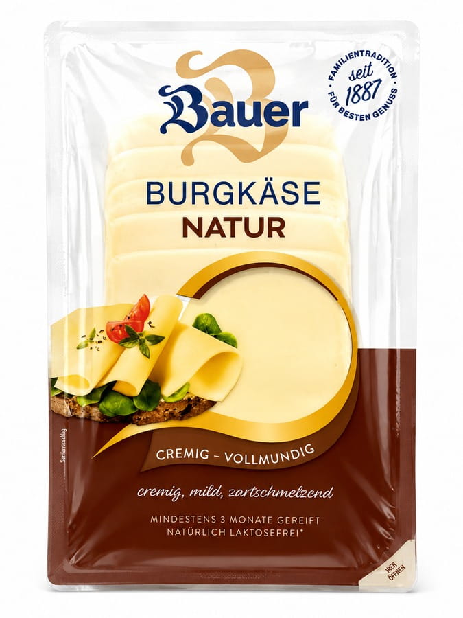 Bauer Burgkäse Natur in Scheiben 140g