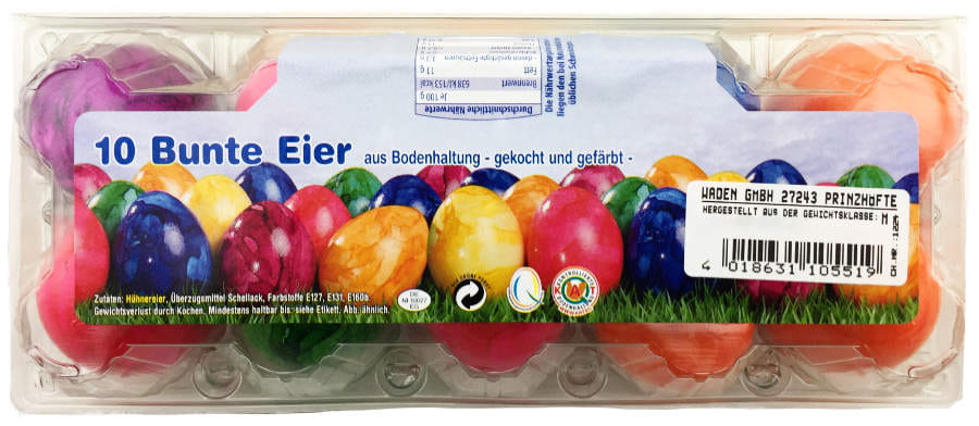 Bunte Oster Eier gekocht 10er Hühnerei gefärbt