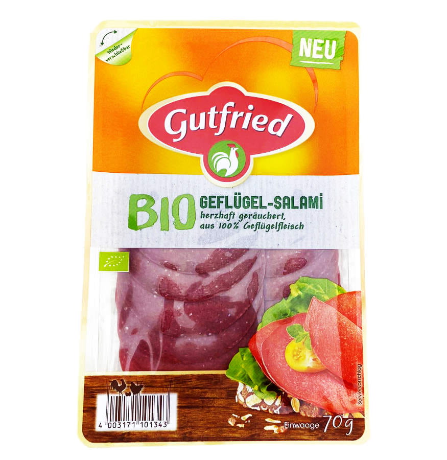 Gutfried Bio Geflügel Salami 70g