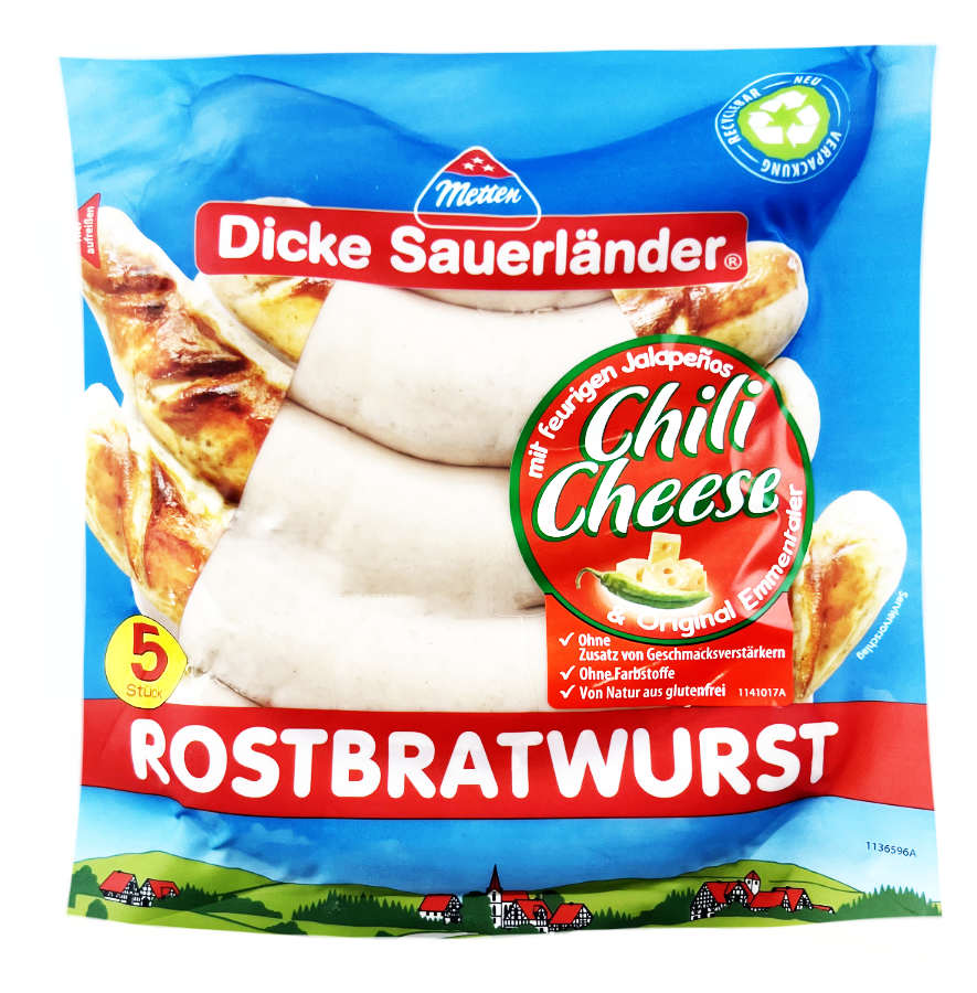 Rostbratwurst Chili Käse 5er 450g