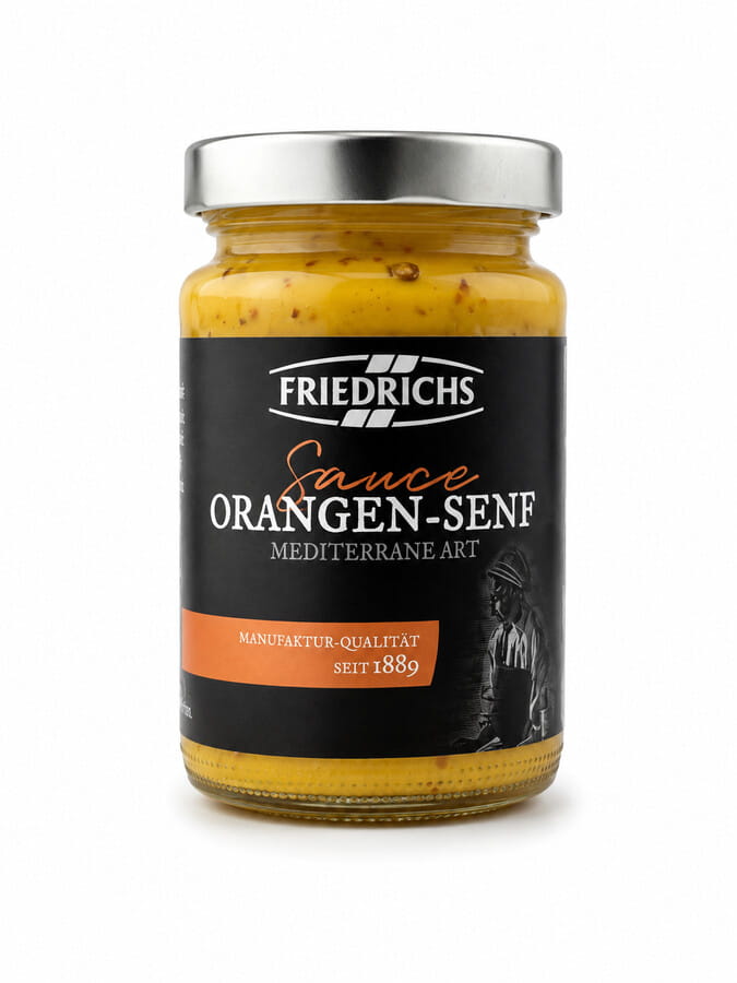 Orangen Senf Sauce Mediterrane Art im Glas 85ml