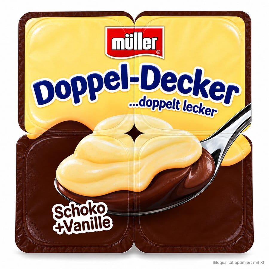 Müller Doppel Decker Schoko Vanille 4er 500g