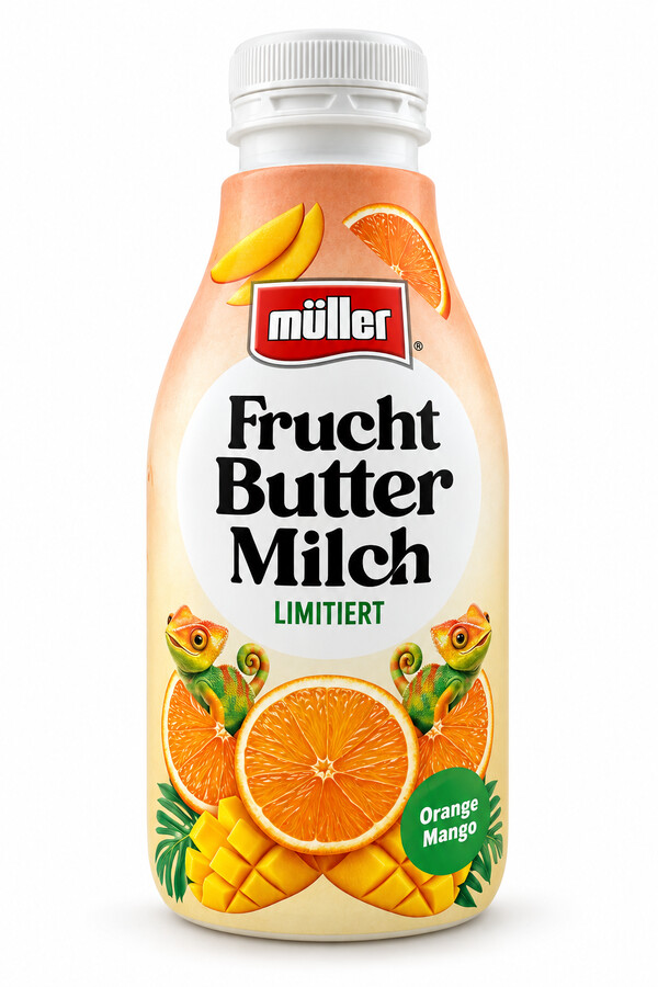 Müller Frucht Buttermilch Orange Mango 500g
