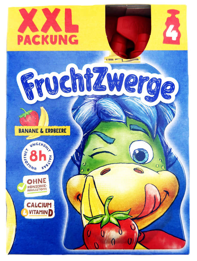 Frucht Zwerge Quetschbeutel Erdbeere Banane 4er 280g 