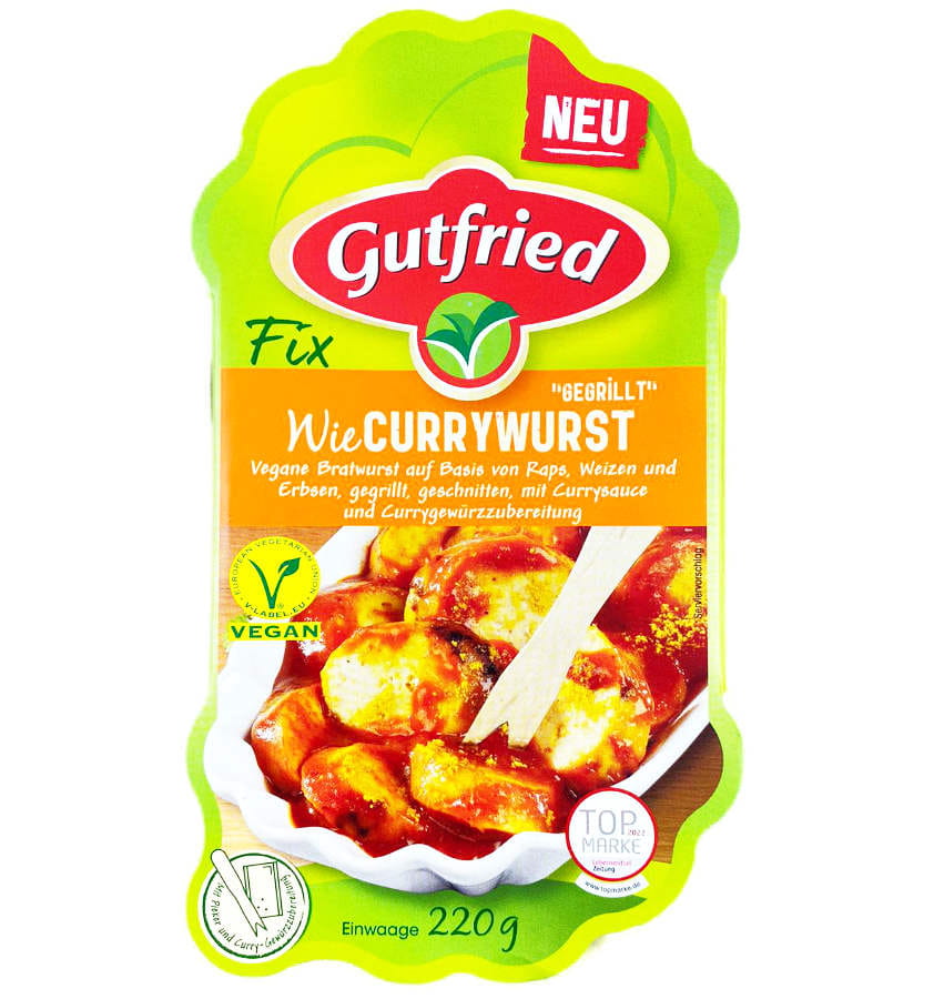 Gutfried Wie Currywurst vegane Bratwurst 220g