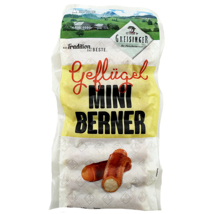 Mini Geflügel Berner Würstel mit Käse 250g