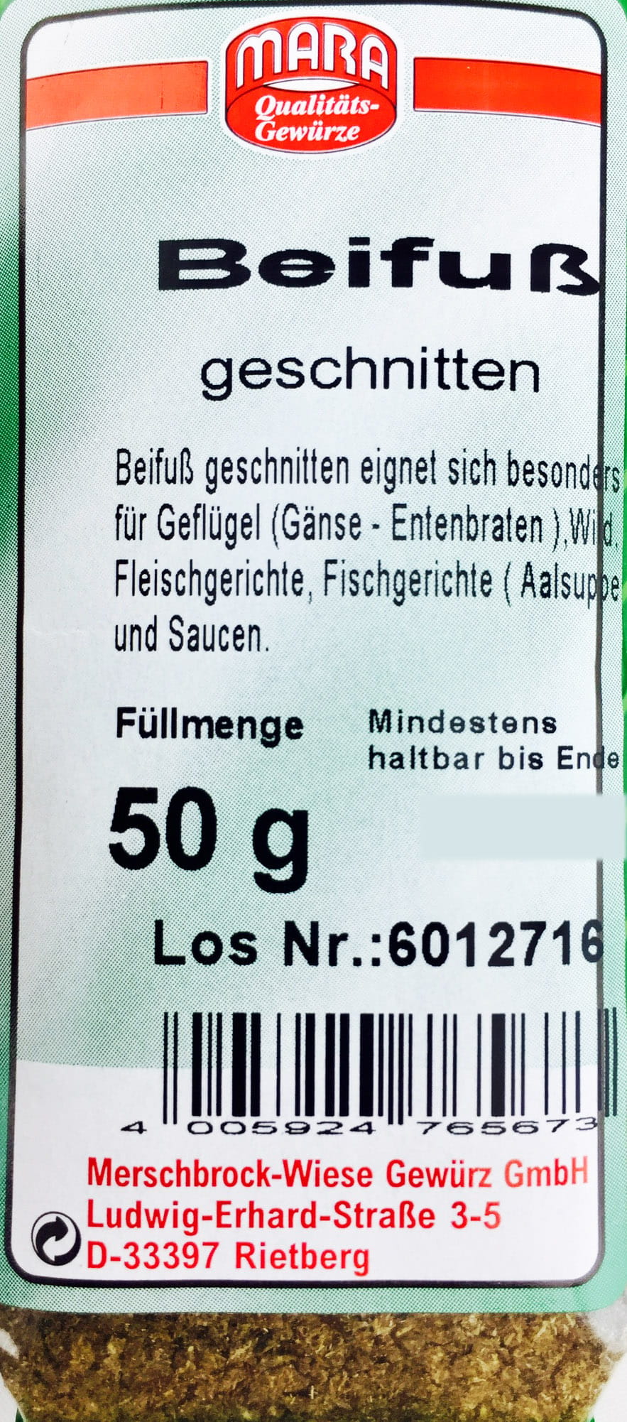 Beifuß geschnitten 50g