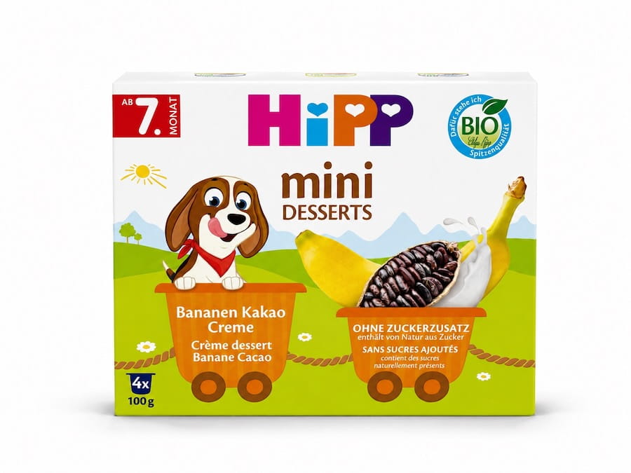Hipp Mini Desserts Bananen Kakao Creme 4er 400g