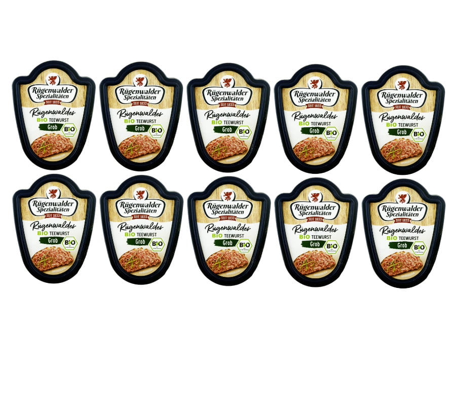 10x BIO Rügenwalder Teewurst Grob 125g