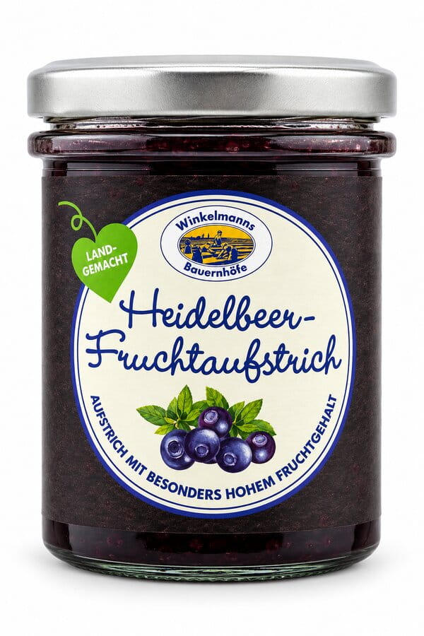 Winkelmanns Bauernhöfe Heidelbeer Fruchtaufstrich im Glas 210g