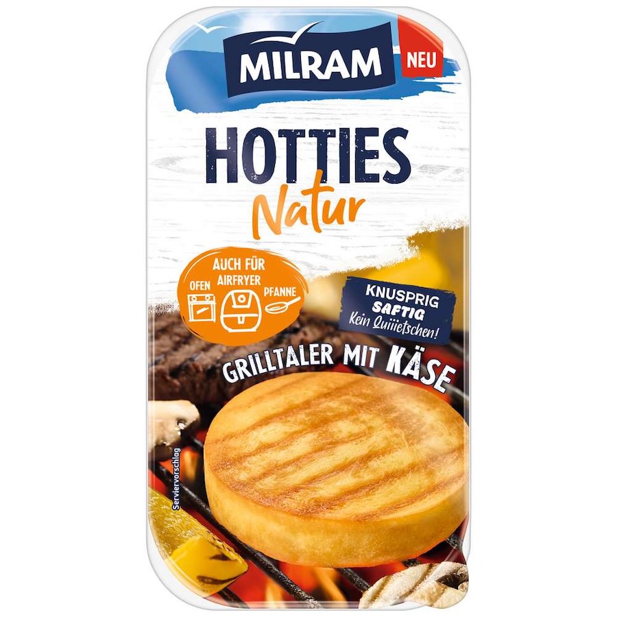 Hotties Natur Grilltaler mit Käse 2er 180g