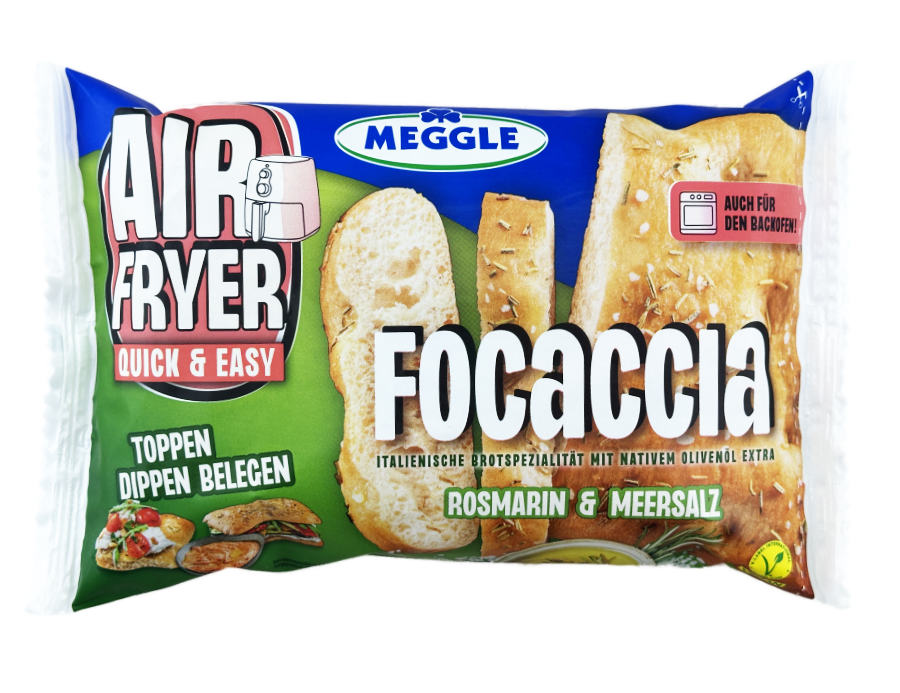Meggle Air Fryer Focaccia Rosmarin Meersalz 150g