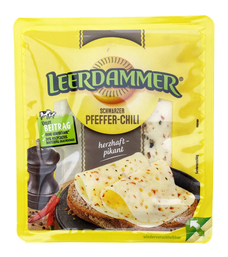Leerdammer Scheiben schwarzer Pfeffer Chili 100g