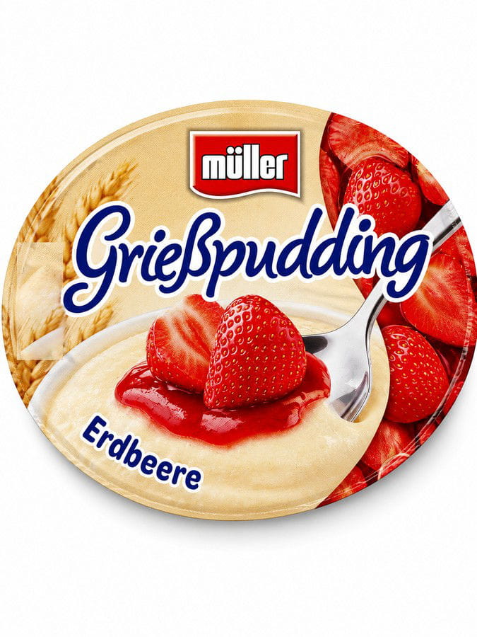 Müller Griesspudding mit Erdbeer Soße 160g
