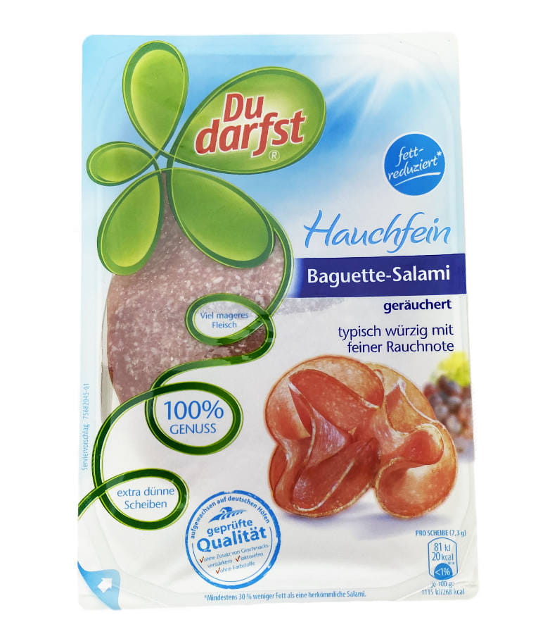 Delikatess Baguette Salami hauchfein fettreduziert 80g