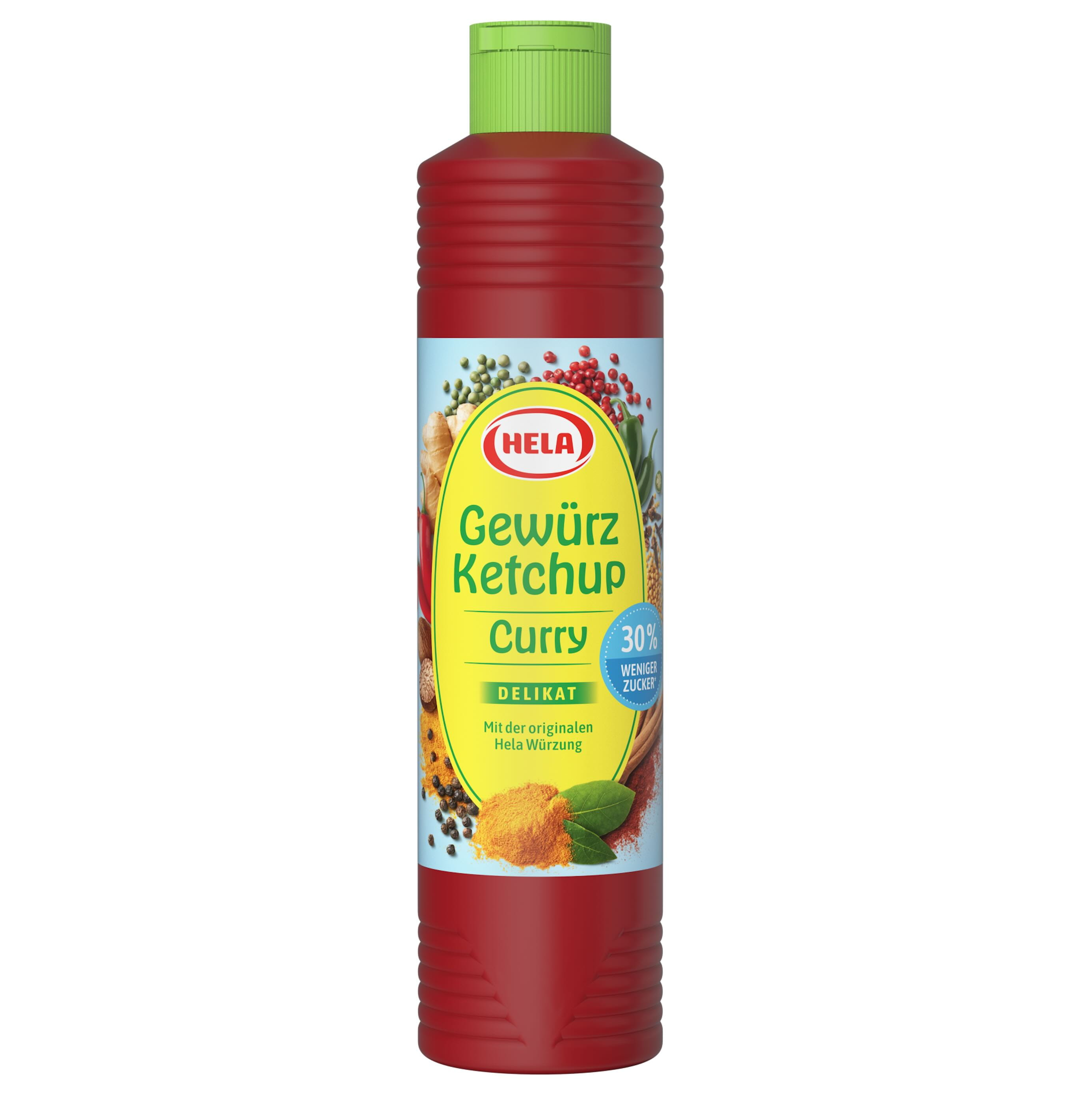 Hela Gewürz Ketchup Curry weniger Zucker 800ml