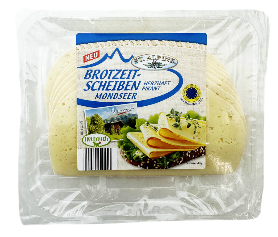 Brotzeitscheiben Mondseer Käse Aus Heumilch Herzhaft Pikant 150g