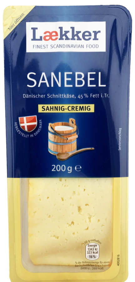 Sanebel Dänischer Schnittkäse Sahnig Cremig 200g