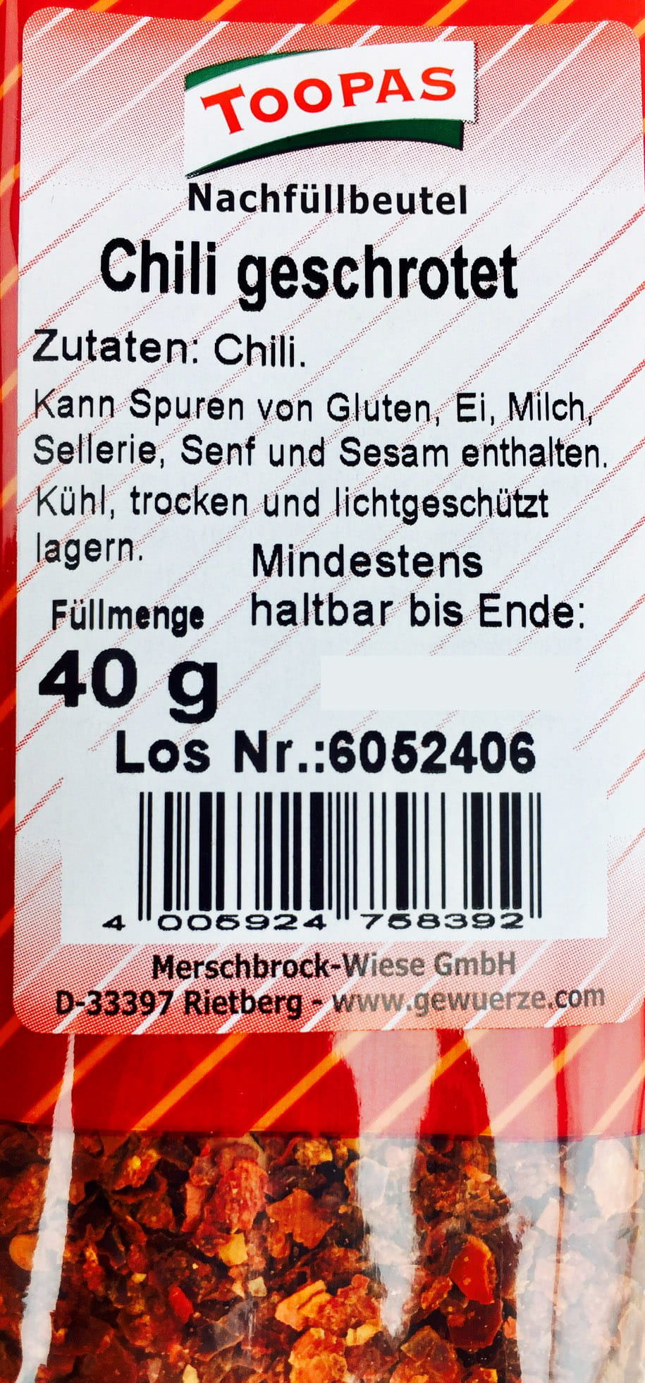 Chili geschrotet 40g